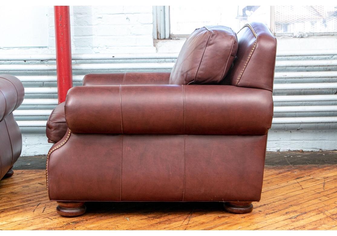 Pair of Oxblood Leather Club Chairs by Hancock & Moore 1