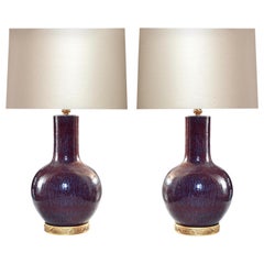 Pair of Oxblood Porcelain Lamps