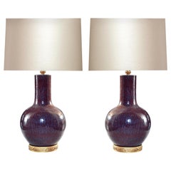 Pair of Oxblood Porcelain Lamps