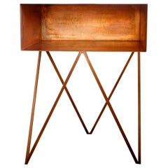 Pair of Oxidised Copper Robot Side Tables - Bedside Tables