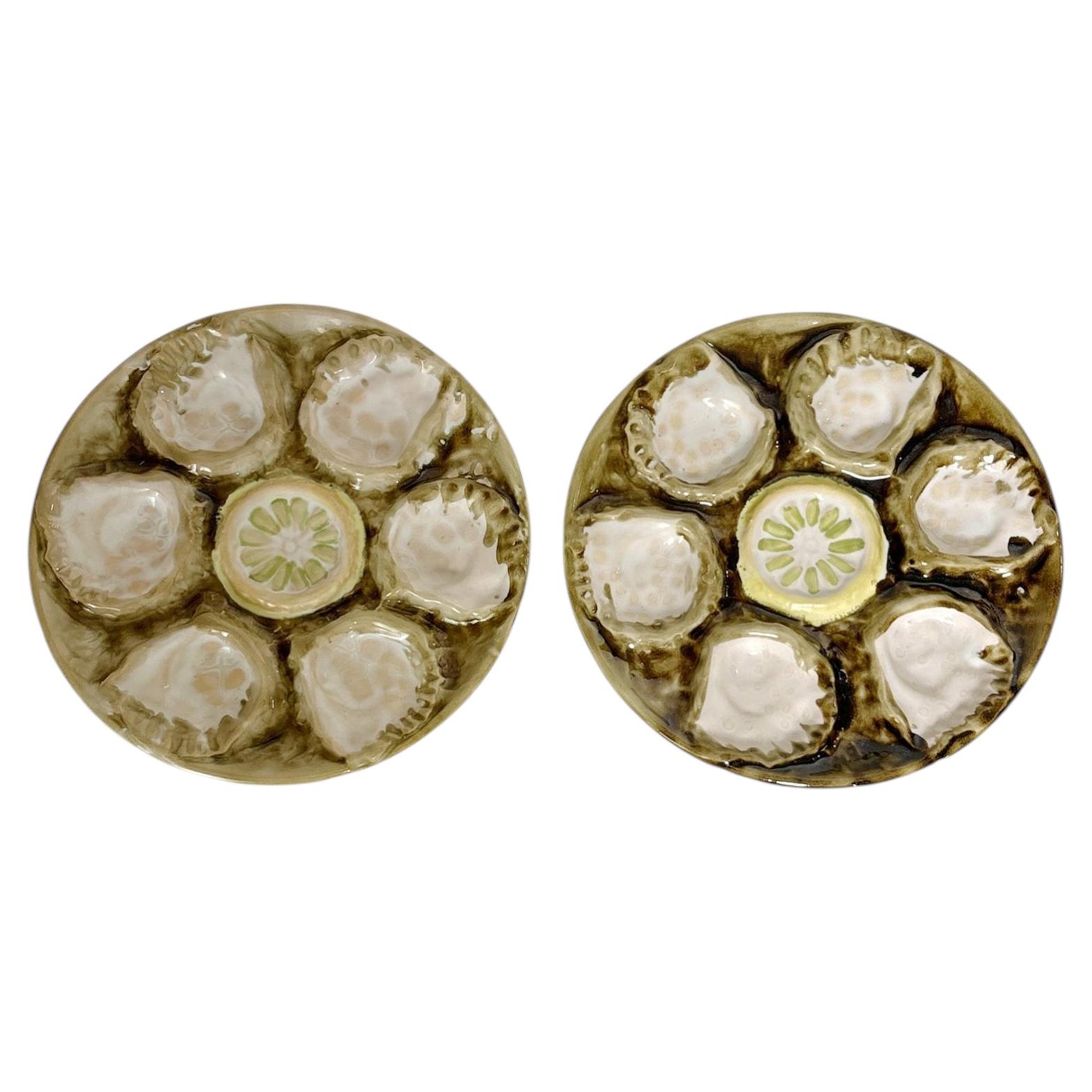 Pair of Oyster Plates in Ceramic, Francee, 1970s For Sale
