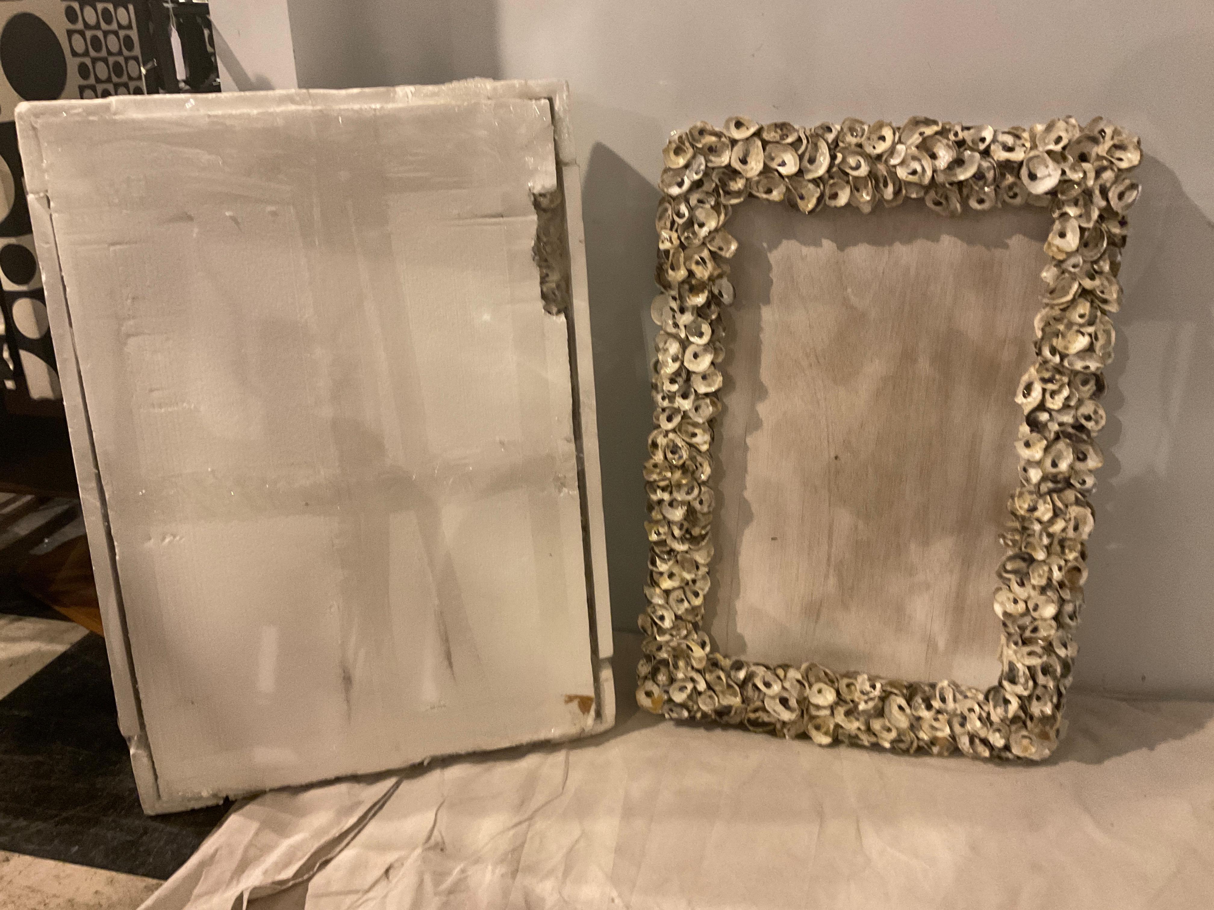 Pair Of Oyster Shell Frames  For Mirrors In Excellent Condition For Sale In Tarrytown, NY