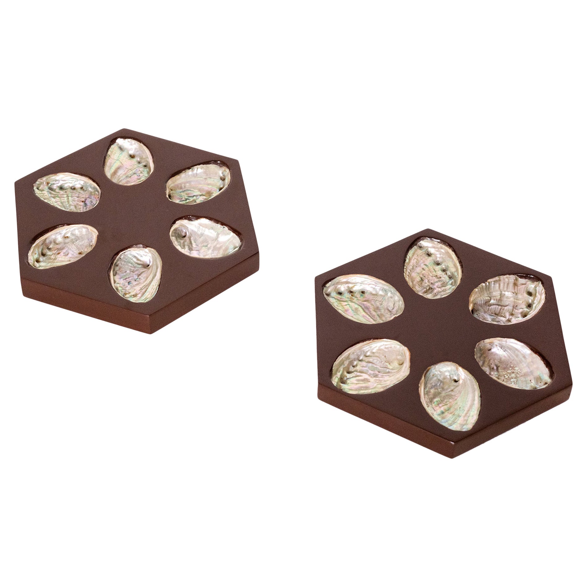 Pair of Oyster Trays, Mother of Pearl, Italy, 1970s For Sale