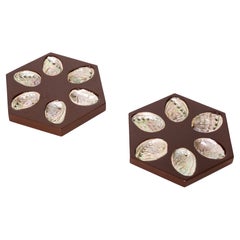 Pair of Oyster Trays, Mother of Pearl, Italy, 1970s