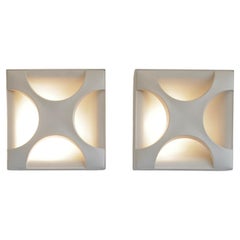 Vintage Pair of Cross Oyster Wall Lights by Rolf KRUEGER, 1968