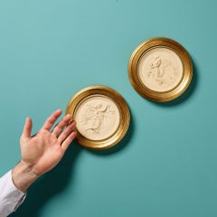 Pair of P. Ipsen (1815-1860) Ceramic Figural Relief Roundels