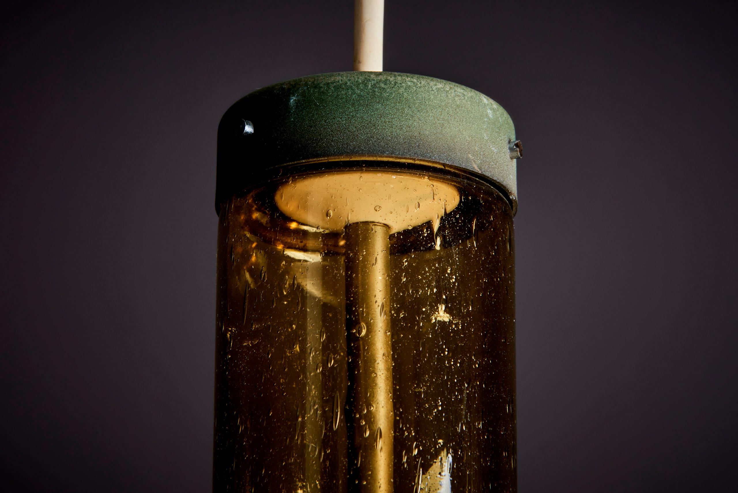 Mid-Century Modern Pair of P1115 Glass Pendant Lamps by Staff, Germany, 1960s For Sale