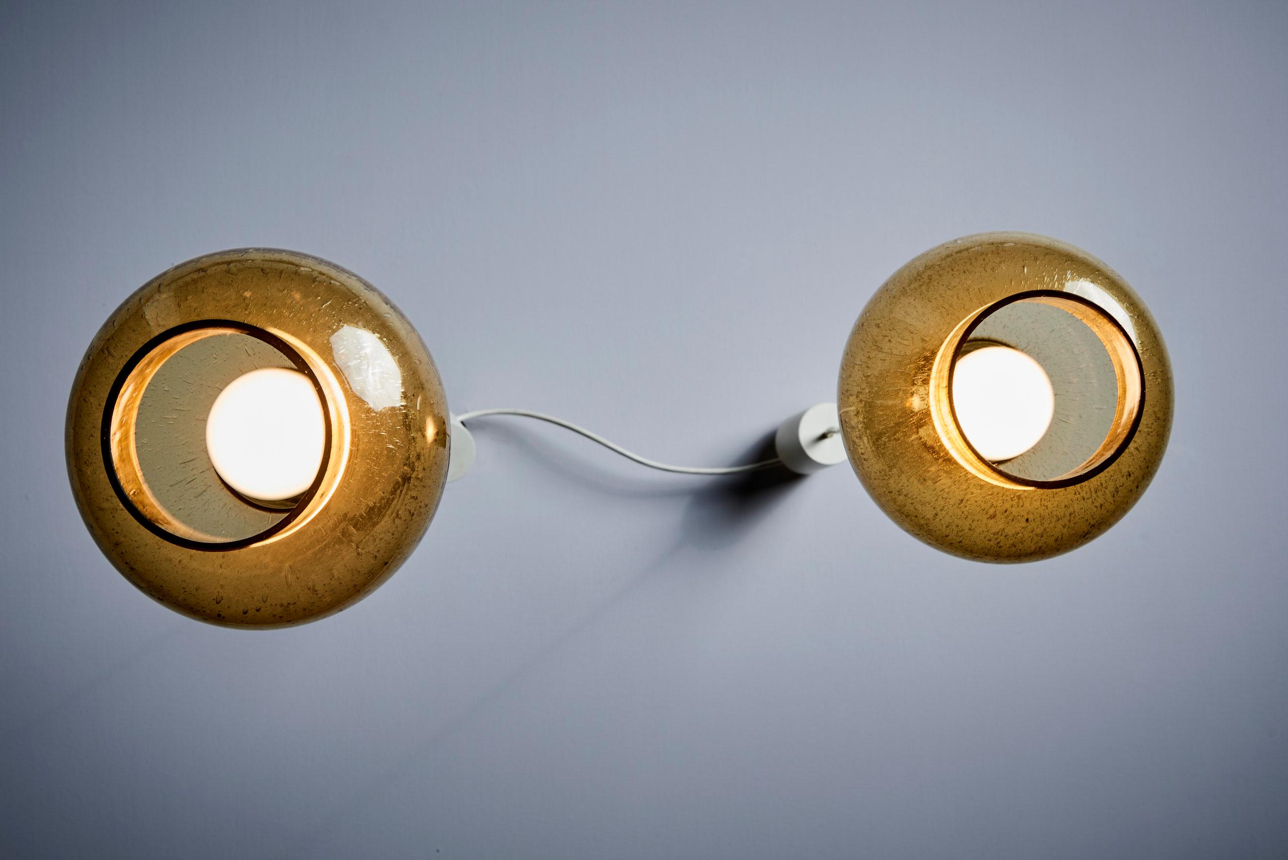 Pair of P1115 Glass Pendant Lamps by Staff, Germany, 1960s In Good Condition For Sale In Berlin, DE