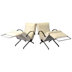 Retro Pair of P40 Lounge Chairs by Osvaldo Borsani for Tecno, 1950s