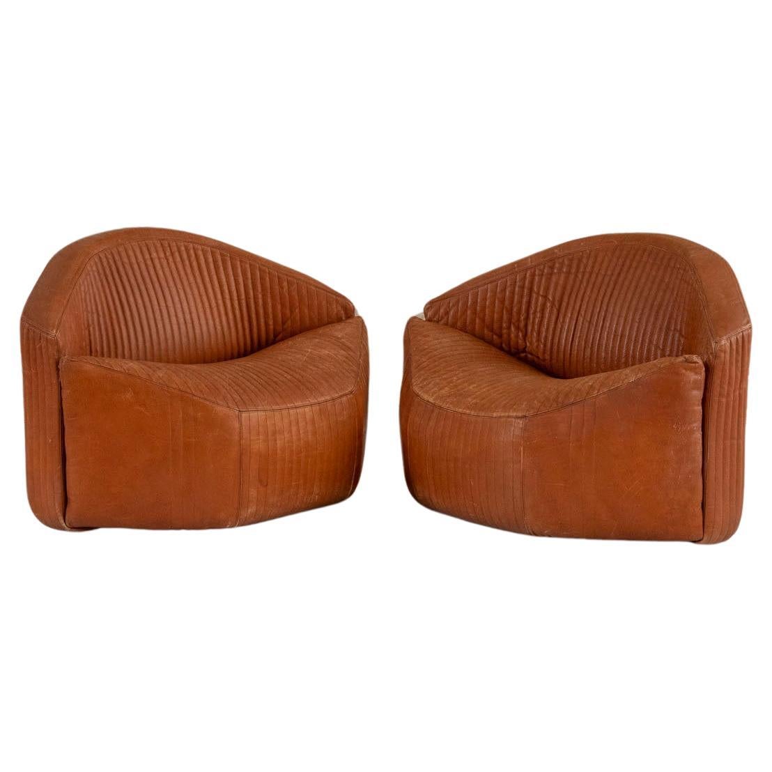 Paar Loungesessel "P64" von Giovanni Offredi für Saporiti, 1970er Jahre