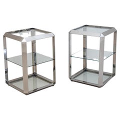 Pair of P800 Side Tables by Alberto Rosselli for Saporiti, Italy, 1970s