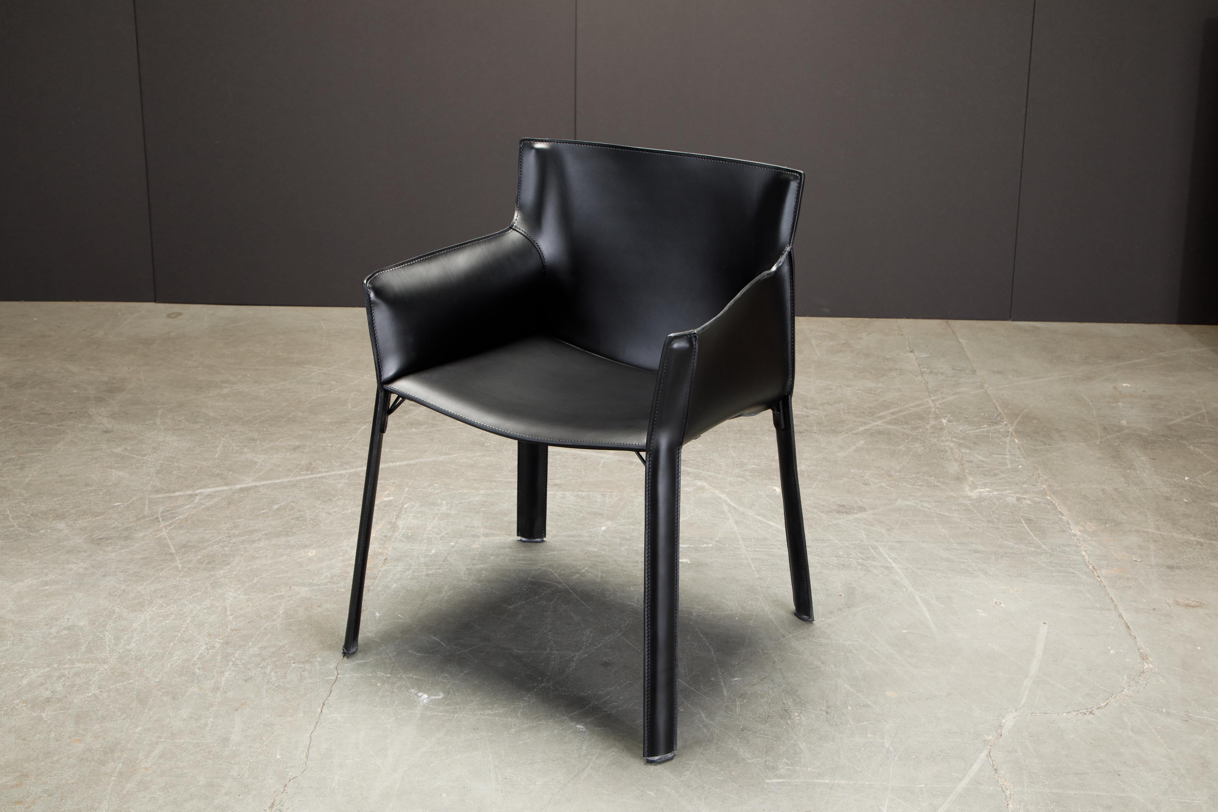 Pair of 'P90' Leather Armchairs by Giancarlo Vegni for Fasem, New  4