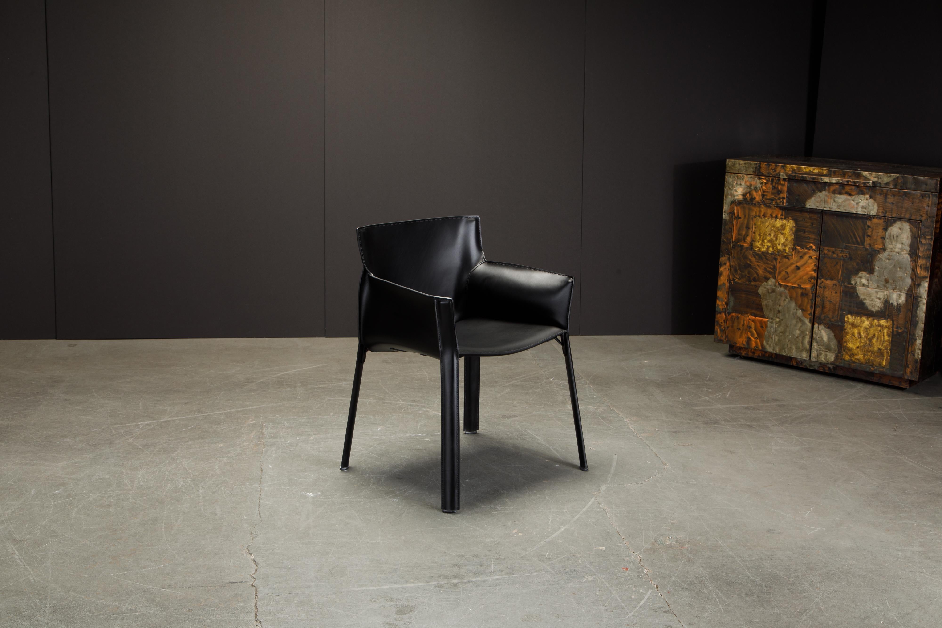 Pair of 'P90' Leather Armchairs by Giancarlo Vegni for Fasem, New  5