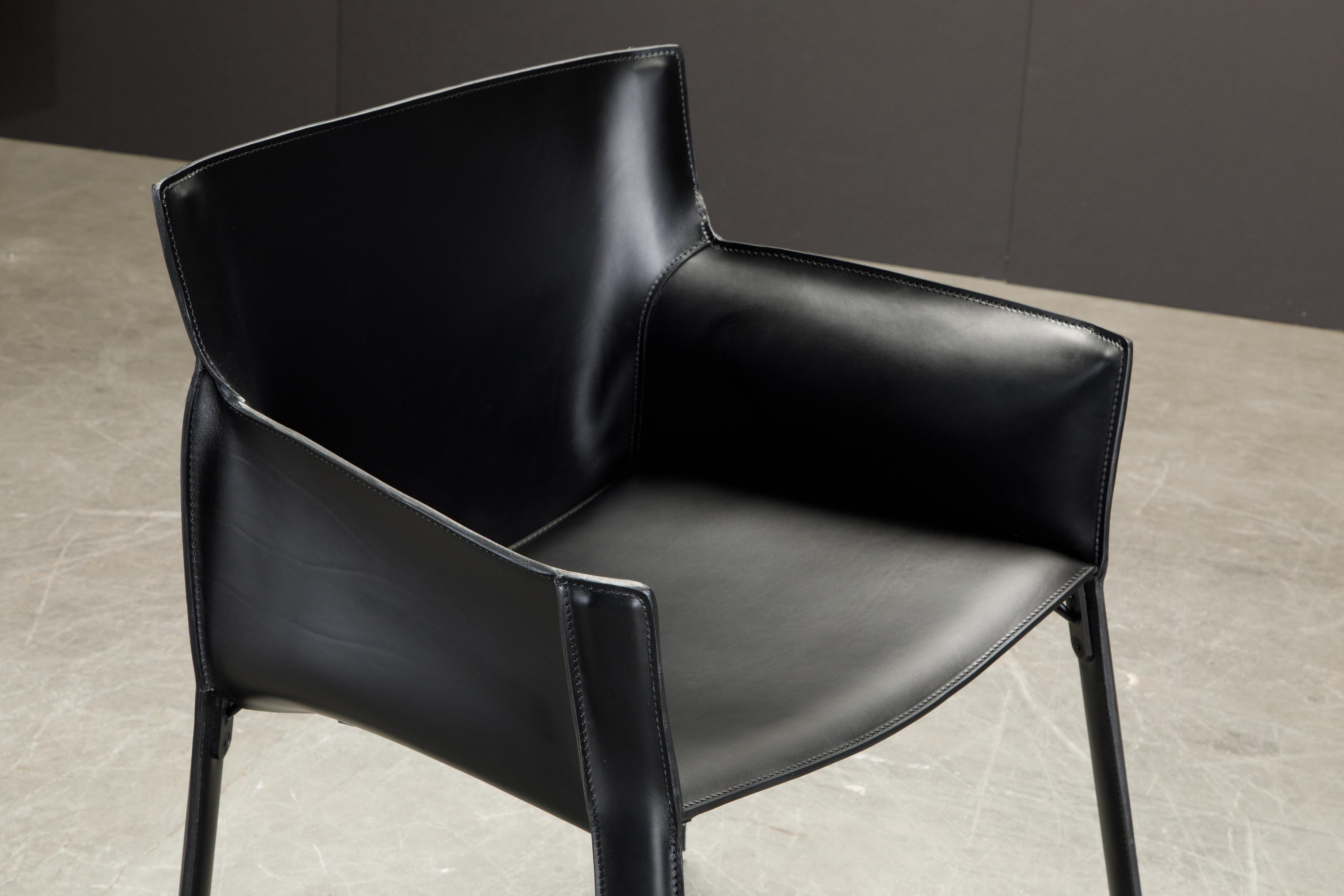 Pair of 'P90' Leather Armchairs by Giancarlo Vegni for Fasem, New  7