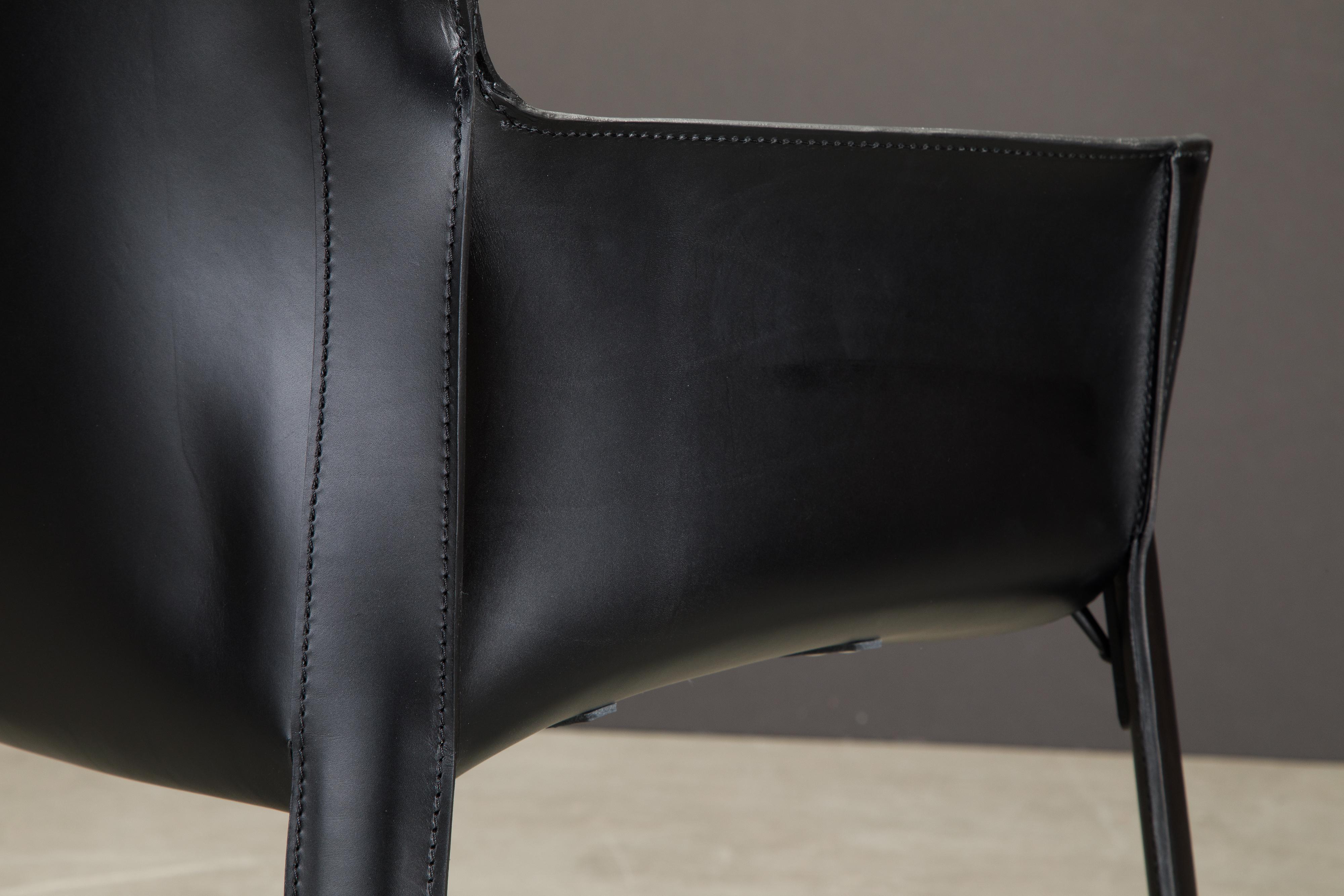Pair of 'P90' Leather Armchairs by Giancarlo Vegni for Fasem, New  11