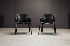 Pair of 'P90' Leather Armchairs by Giancarlo Vegni for Fasem, New