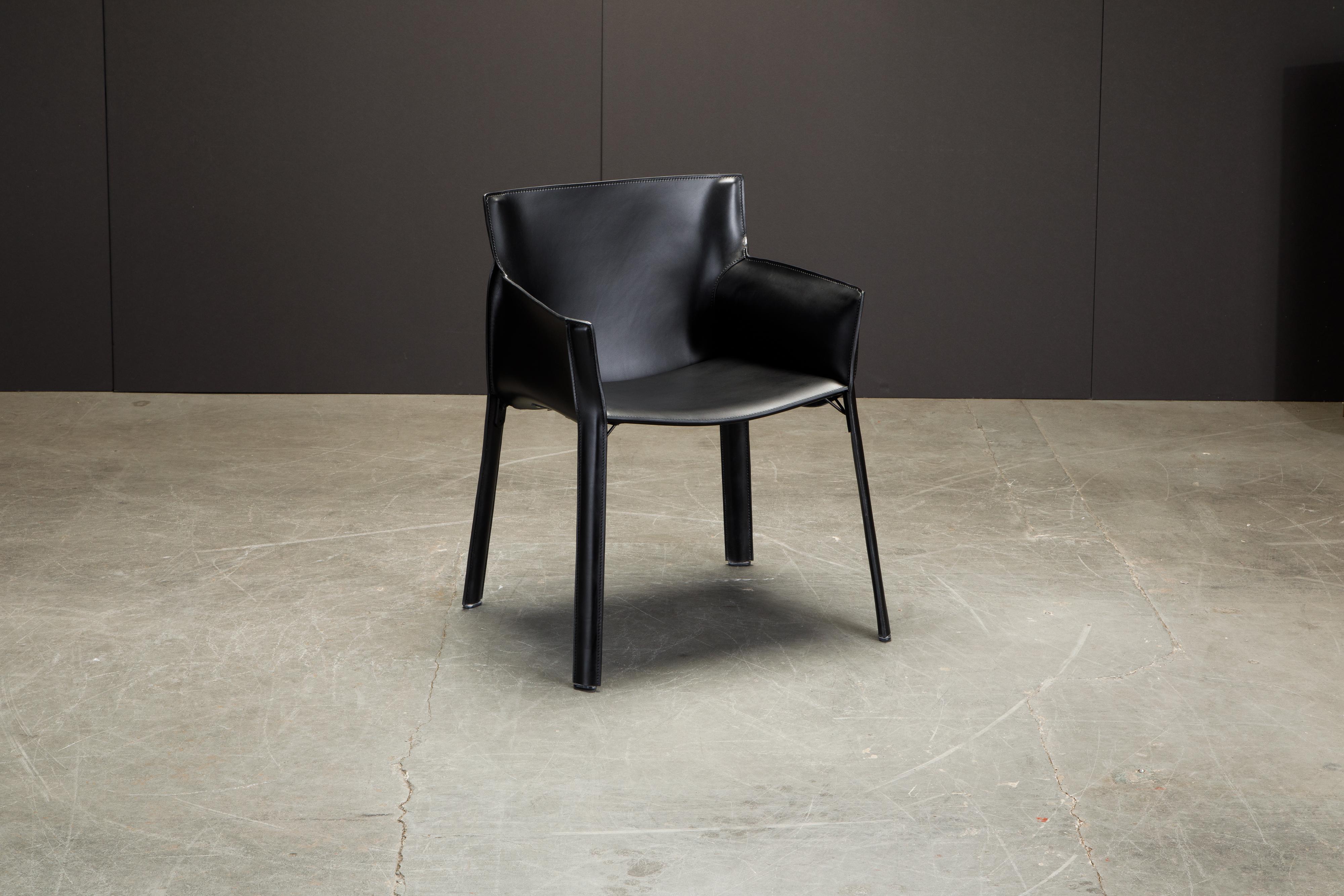 Pair of 'P90' Leather Armchairs by Giancarlo Vegni for Fasem, New  1