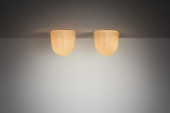 Pareja de lámparas de techo Paavo Tynell "80112" para Idman, Finlandia, ca. 1950