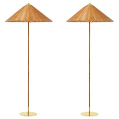 Paar Stehlampen von Paavo Tynell 9602, Korbweideweide, Paar