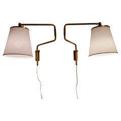 Pair of Paavo Tynell adjustable wall lamps model 9414, Taito