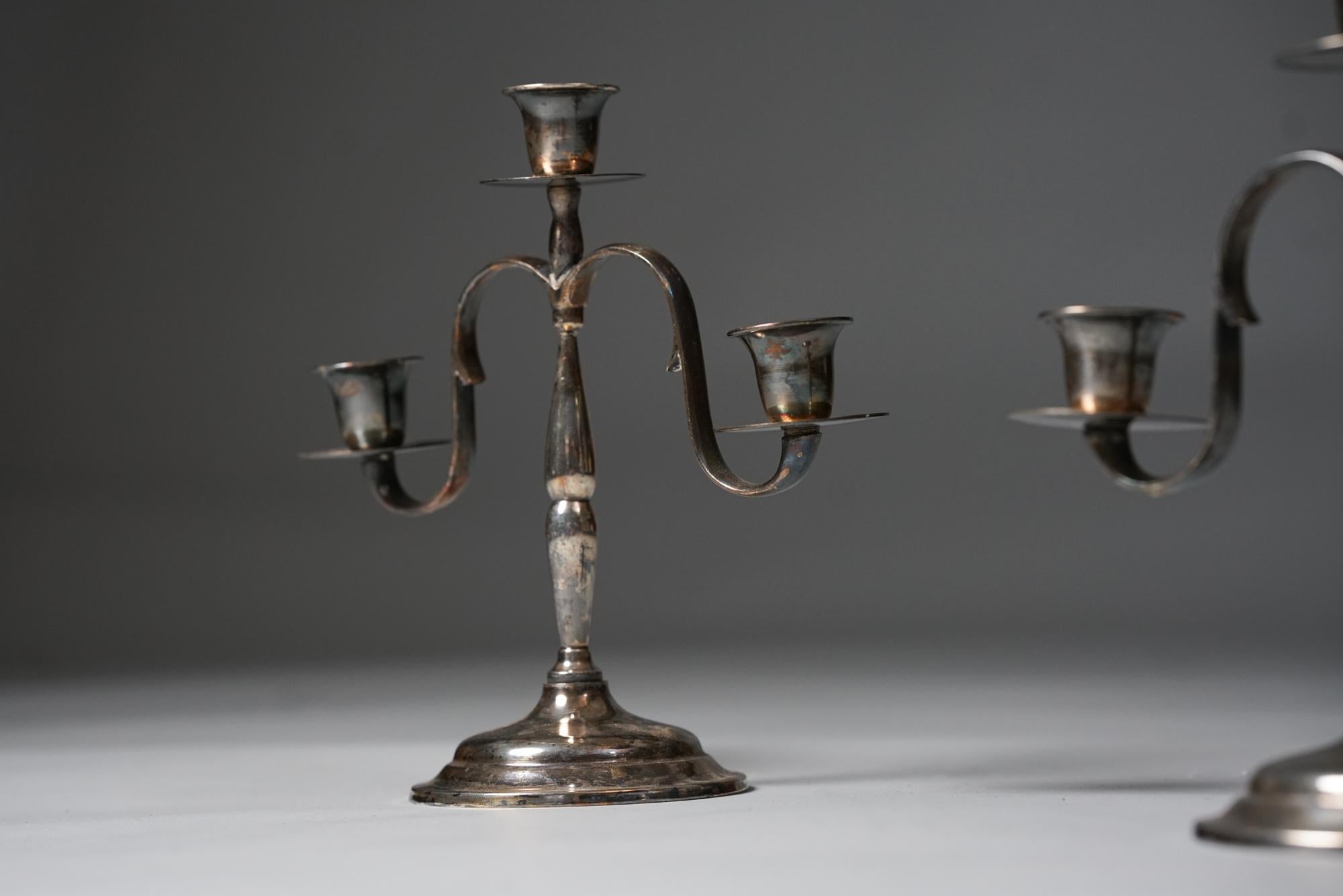 Finnish Pair of Paavo Tynell Candle Sticks For Taito Oy, 1920s For Sale