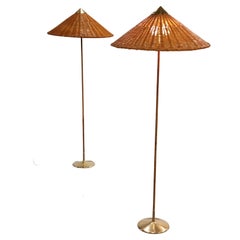Pair of Paavo Tynell Floor Lamps Model 9602 "Chinese Hat" for Taito
