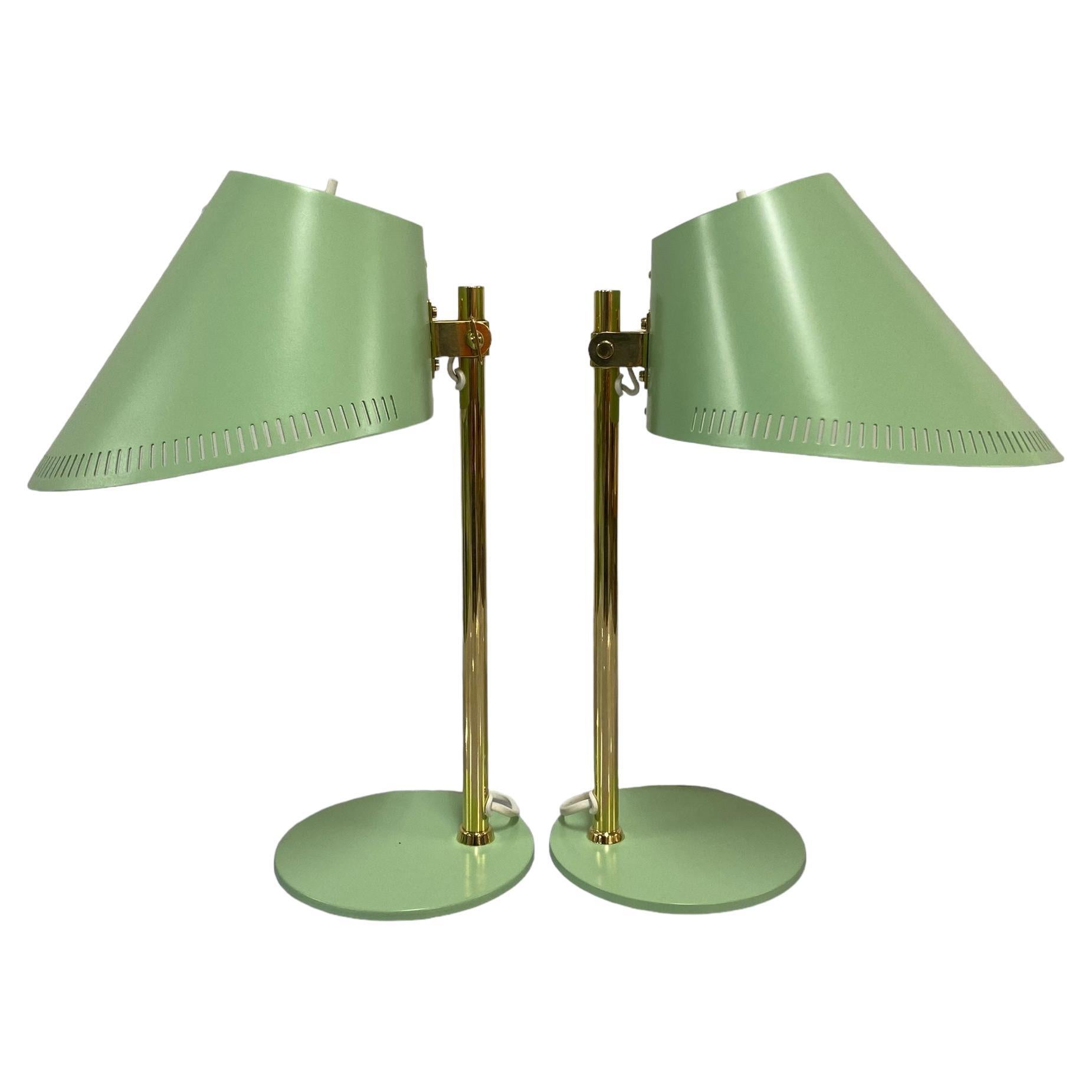 Paar Tischlampen von Paavo Tynell, Modell. 9227, Idman Oy, 1950er Jahre