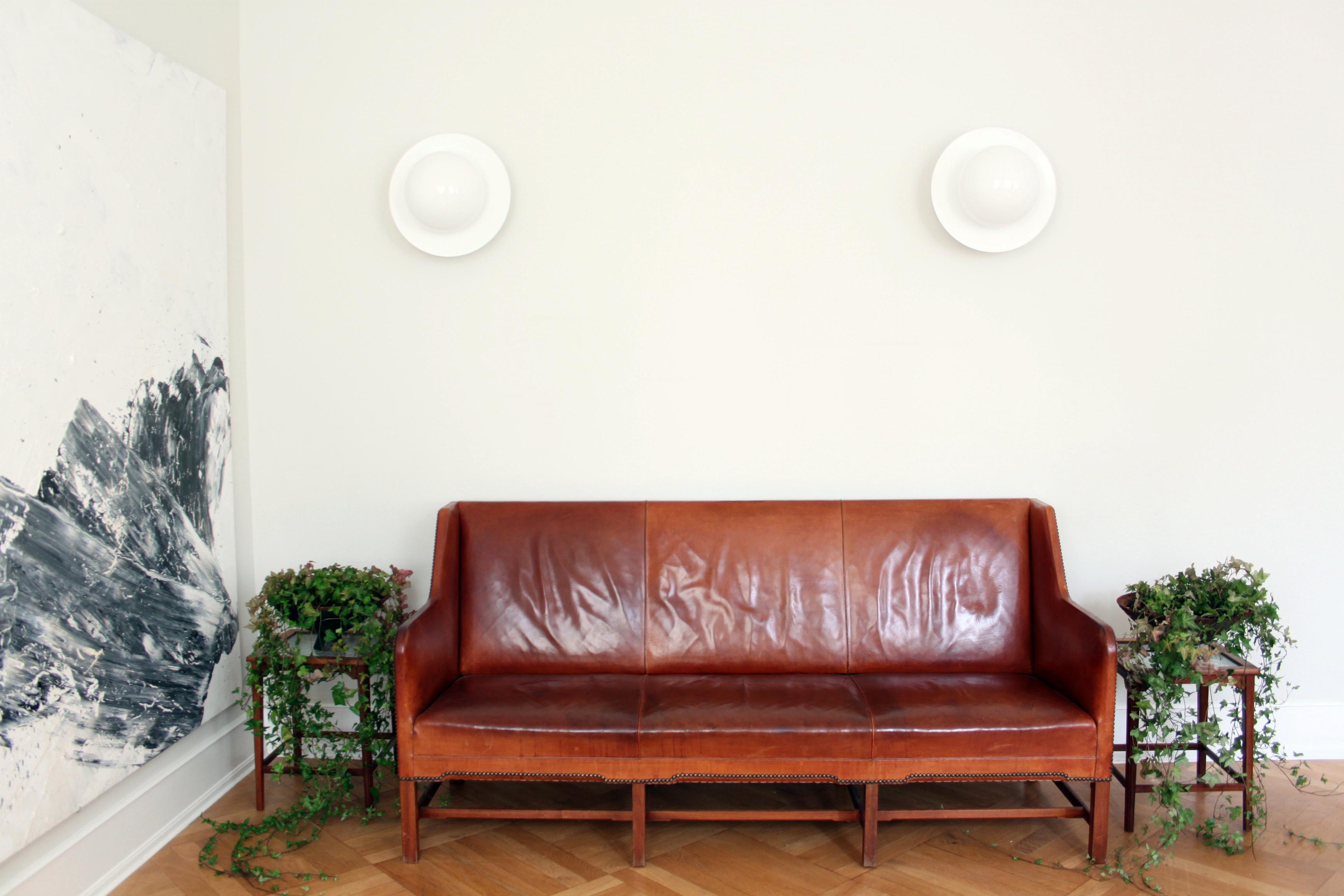 Finnish Sculptural pair of Large Paavo Tynell Wall Lights, Finland 1950's For Sale