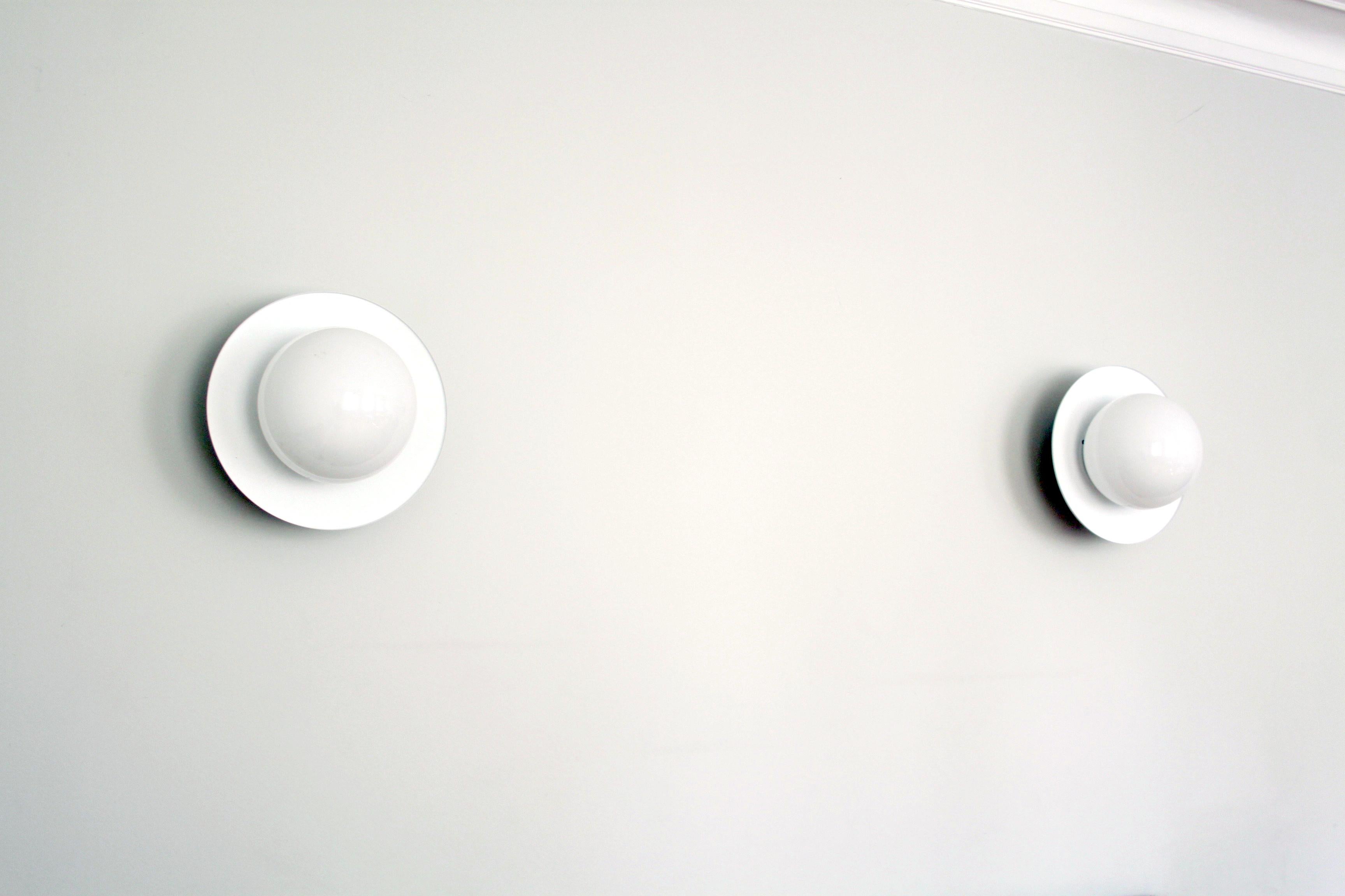 Painted Sculptural pair of Large Paavo Tynell Wall Lights, Finland 1950's For Sale