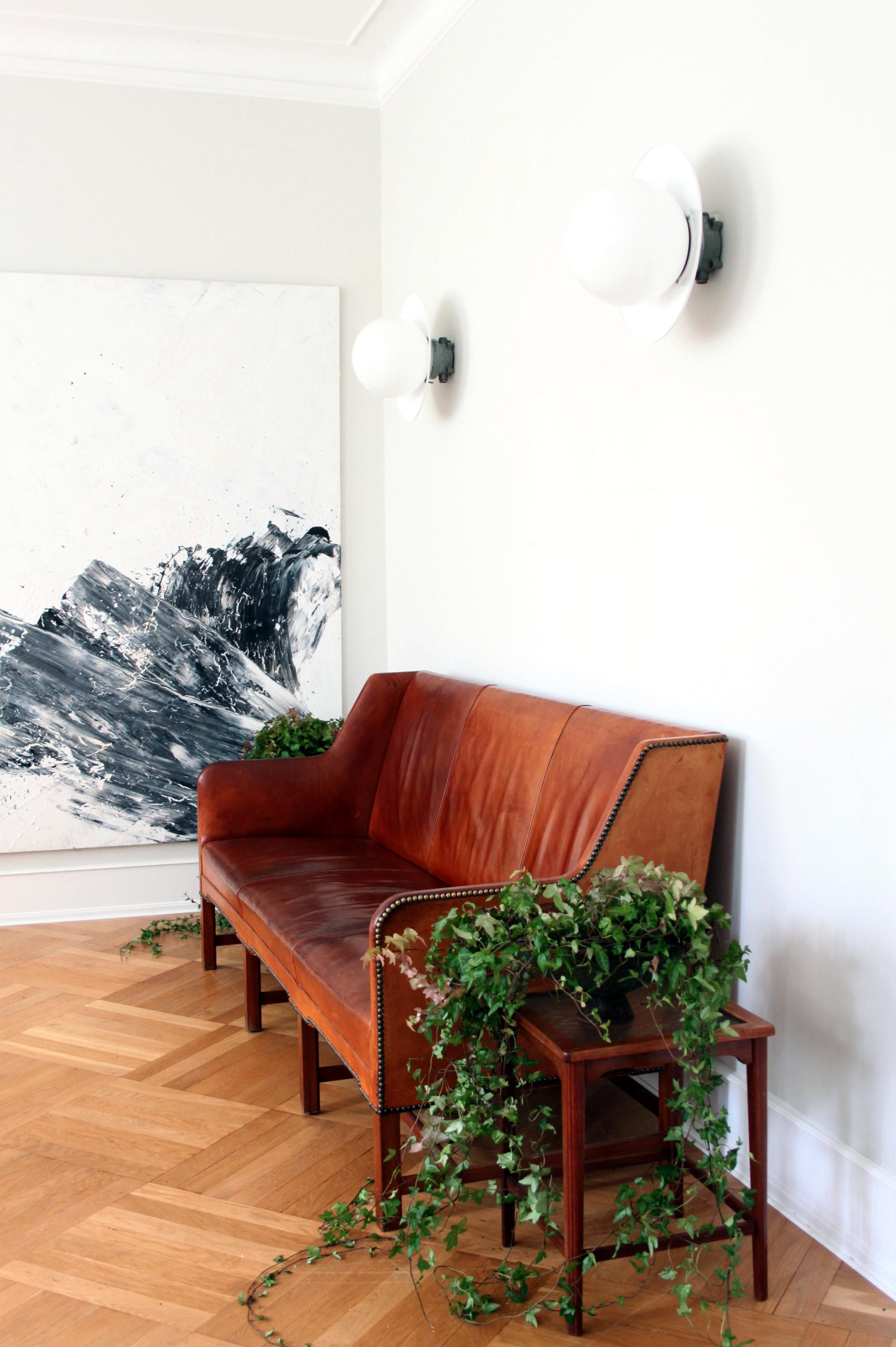 20th Century Sculptural pair of Large Paavo Tynell Wall Lights, Finland 1950's For Sale