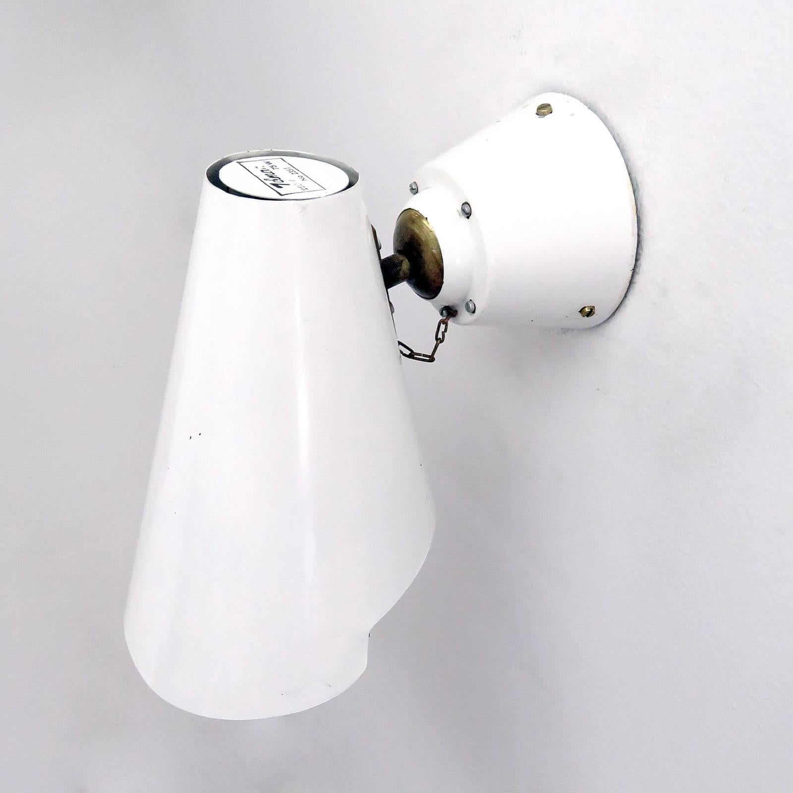 Enameled Pair of Paavo Tynell Wall Lights, Model 2351, 1950