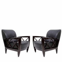 Pair of Pace Collection Venezia Lounge Chairs by Adam Tihany