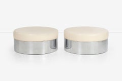 Pair of Pace Style Oversized Architectural Poufs