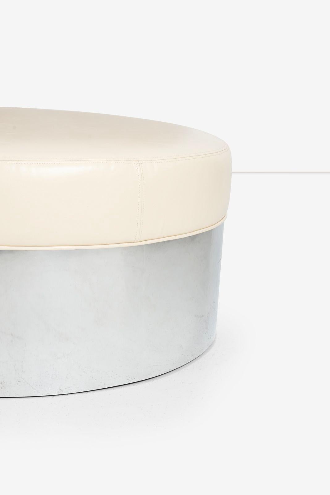 Pair of Pace Style Oversized Architectural Poufs For Sale 1