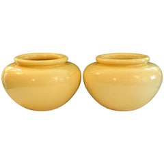 Pair of Pacific Pottery Clay Art Deco CA LA Gladding Bauer GMB Garden Jar Vases