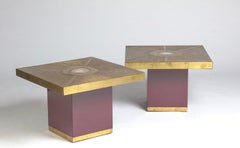 Coppia di tavolini "Paco Rabanne" anni '70 in ottone