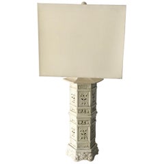 Pair of Pagoda Style Italian Ceramic Lamps