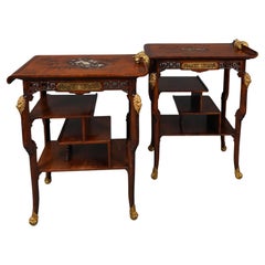 Antique Pair of "Pagoda" Tables, Attributed to G. Viardot, France, circa 1880
