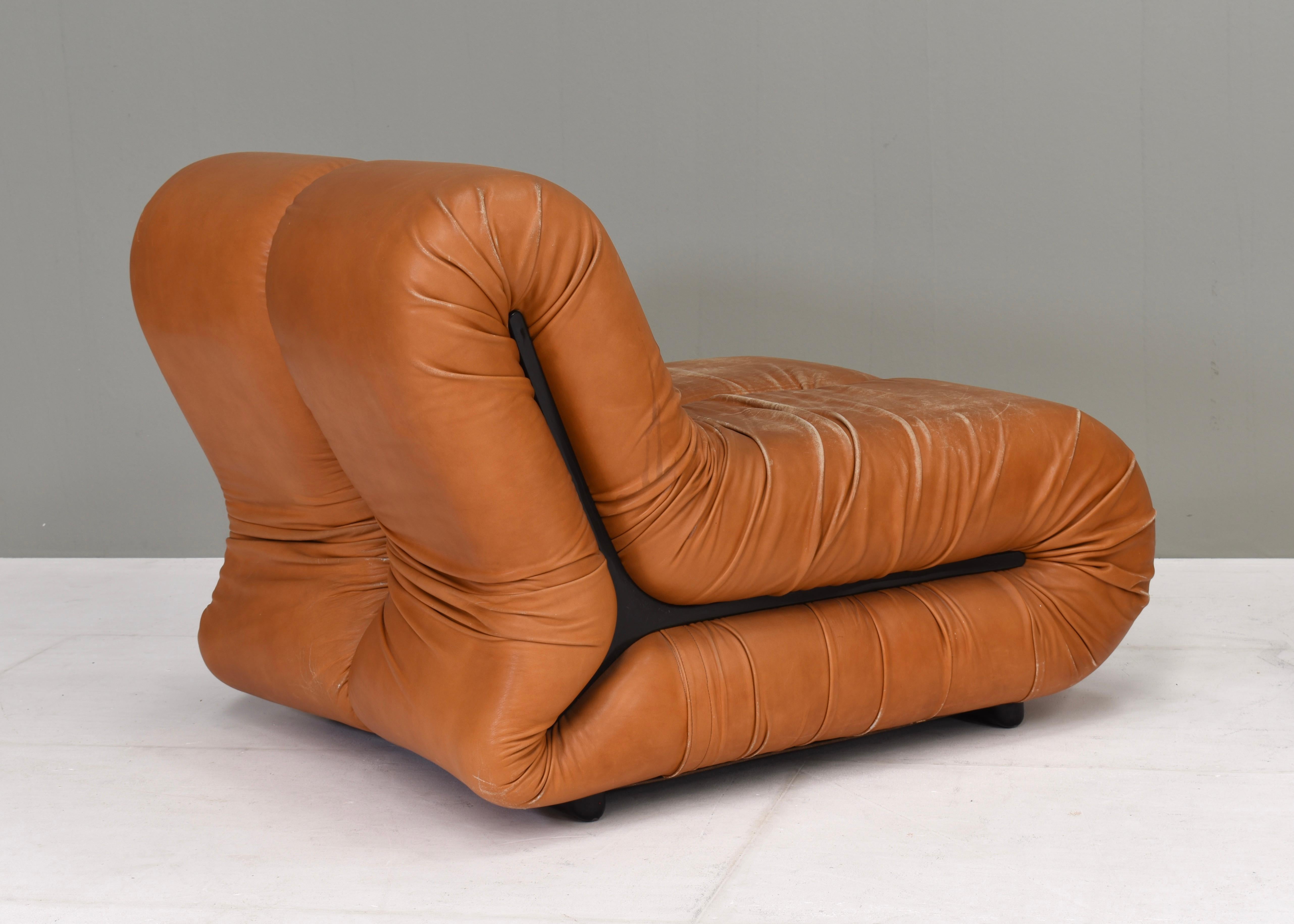 Mid-20th Century Pair of Pagrù Lounge Chairs by Claudio Vagnoni, Italy - circa 1960