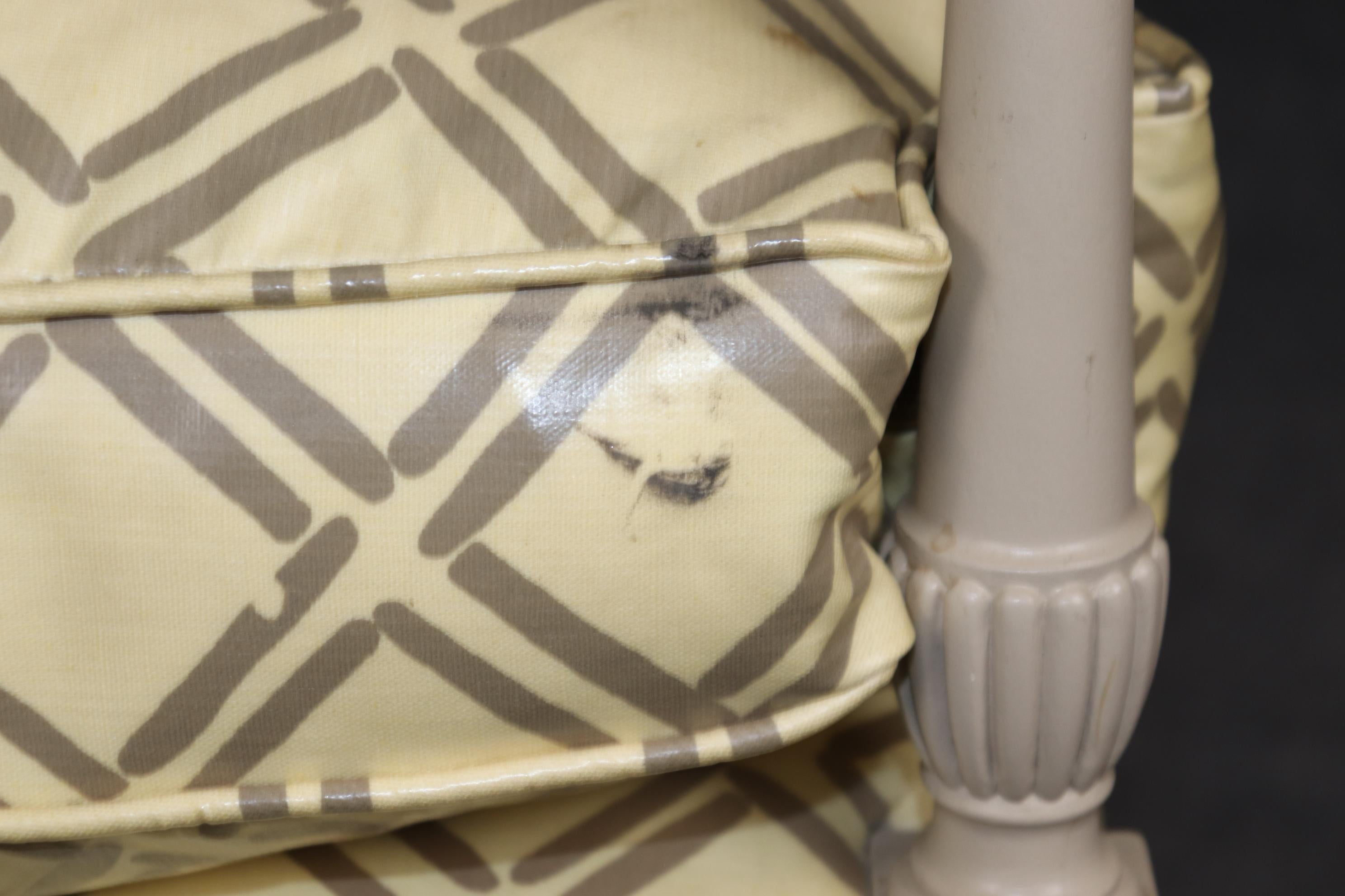 Pair of Paint Decorated French Louis XVI Style Directoire Armchairs Circa 1940 For Sale 7