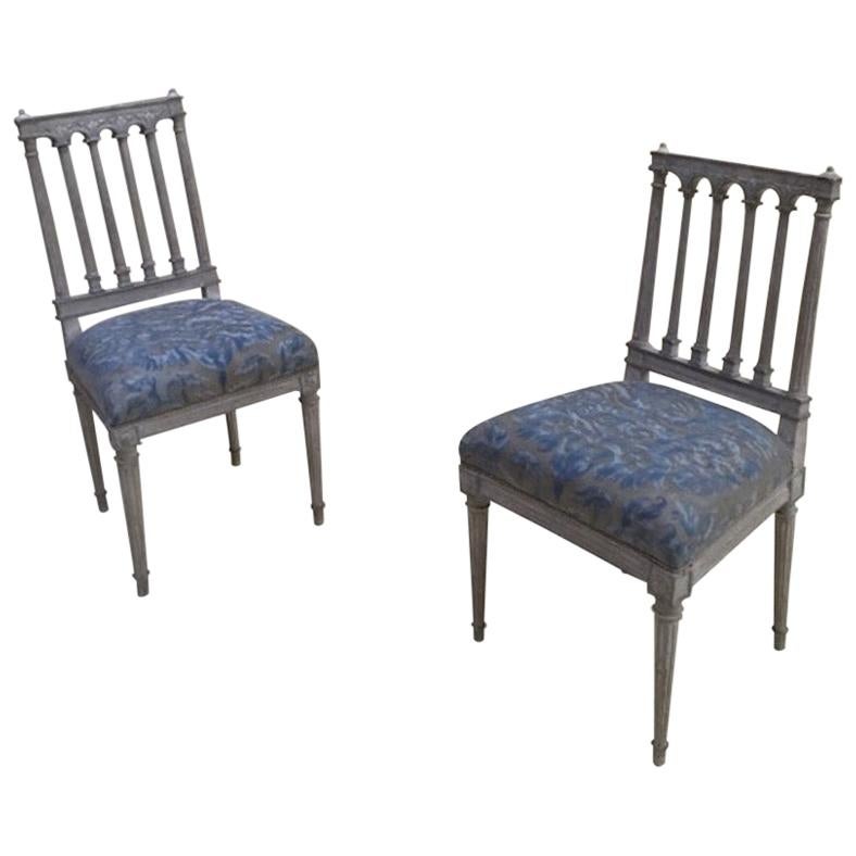Pair of Painted 19th Century Chairs For Sale