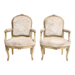 Coppia di fauteuil dipinti del XIX secolo