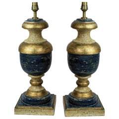 Pair of Painted and Gilded Florentine Lamps