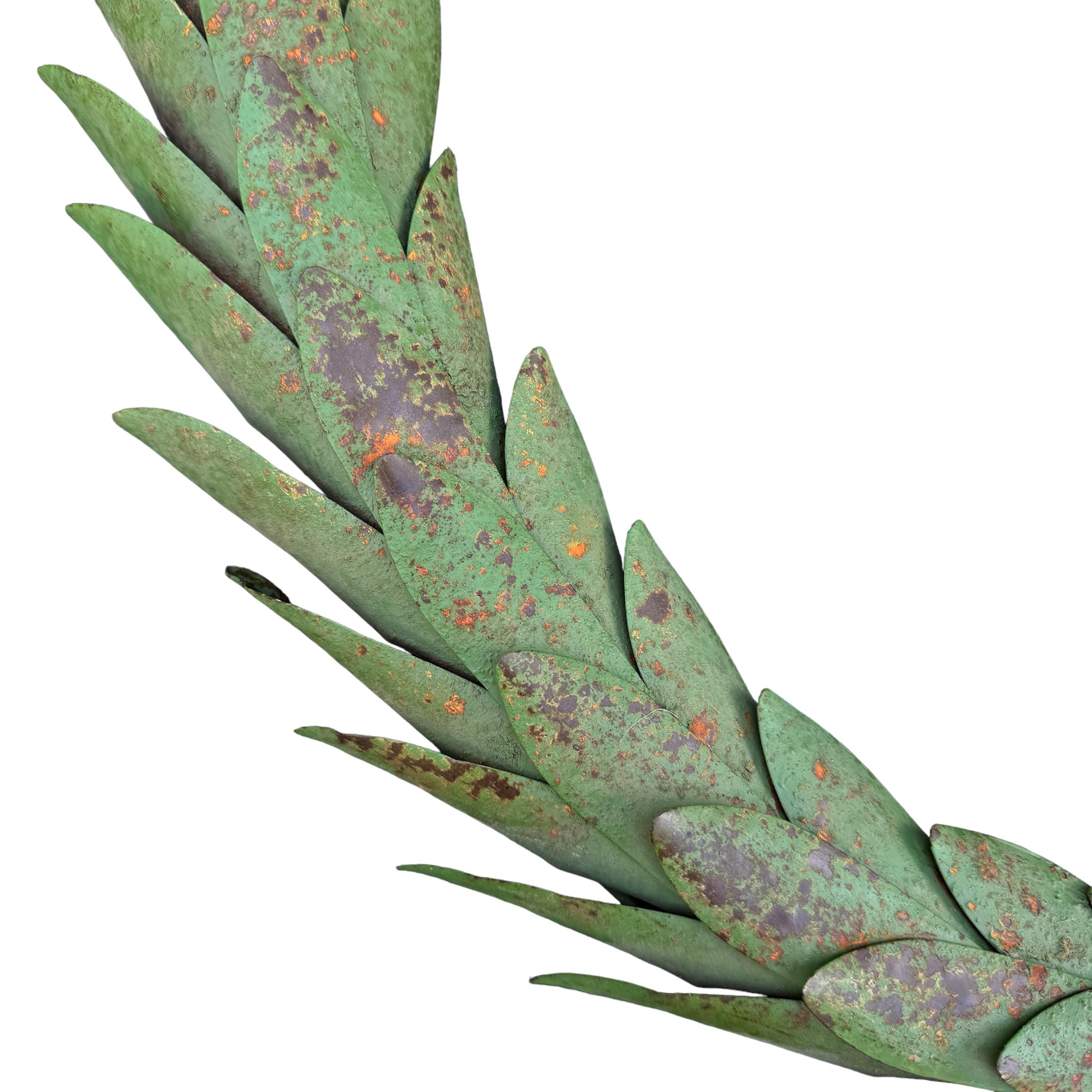 Tin Pair of Painted and Gilt Tole Laurel Wreaths