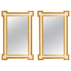 Pair of Painted and Giltwood Mirrors