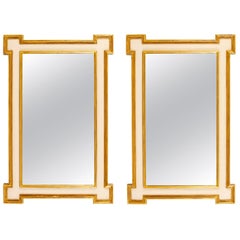 Pair of Painted and Giltwood Mirrors