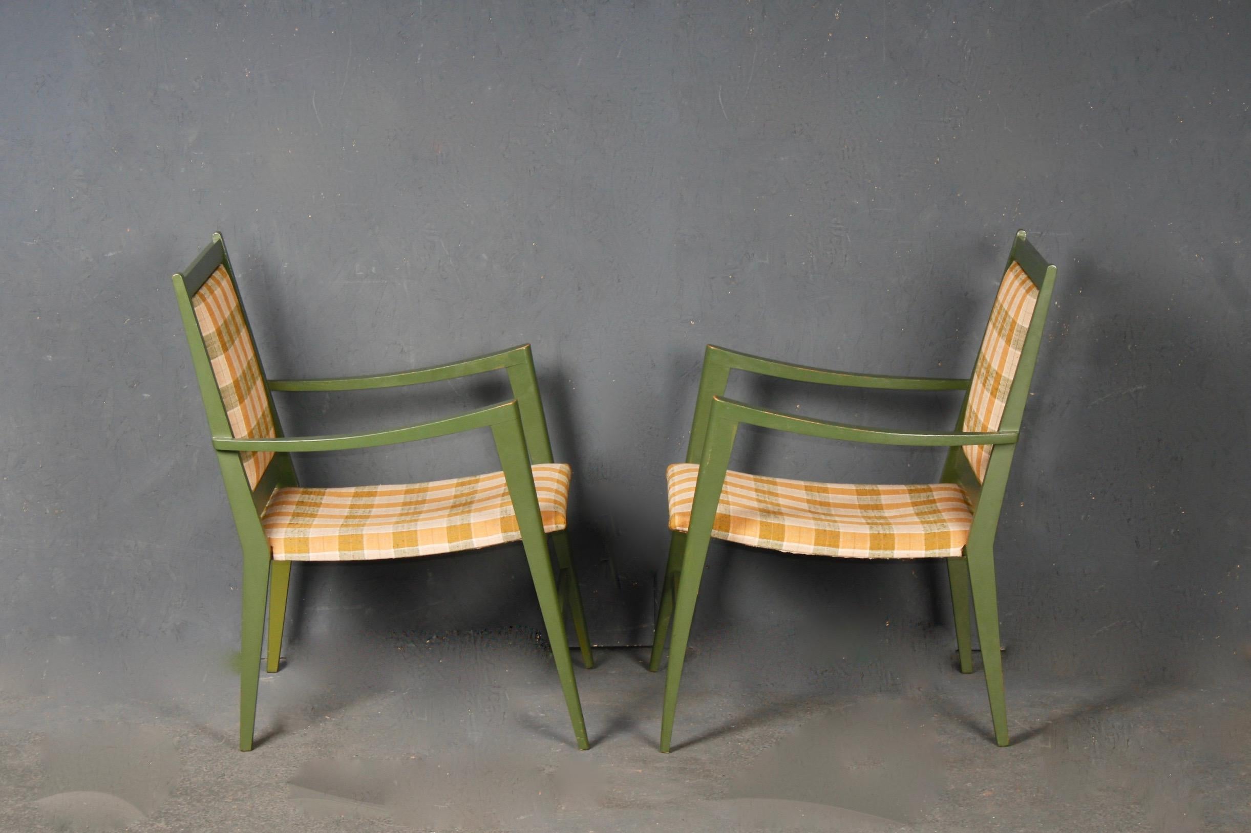Pair of painted midcentury armchairs
