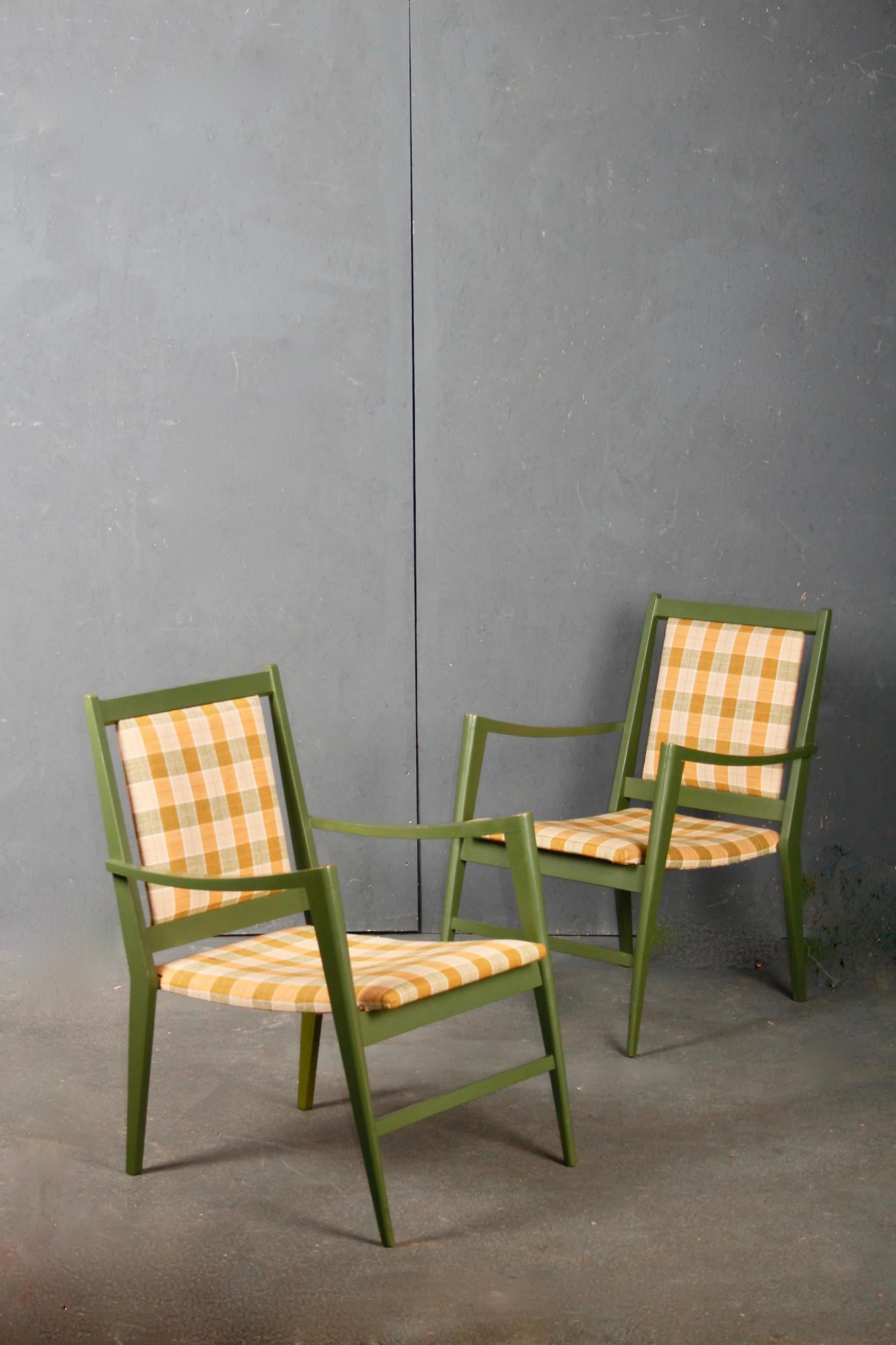 European Pair of painted armchairs