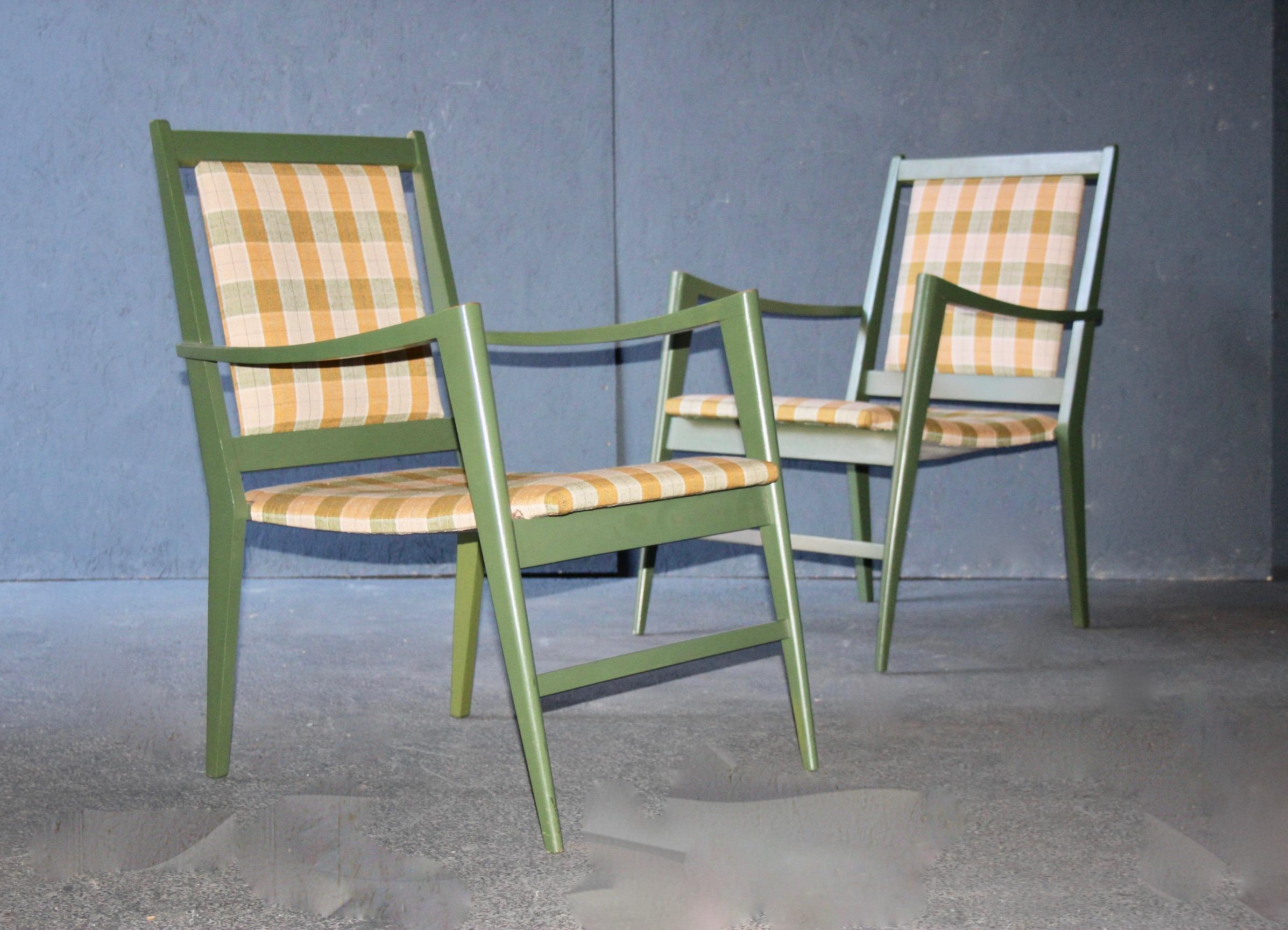 Fabric Pair of painted armchairs For Sale