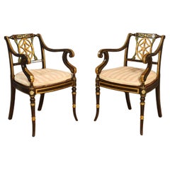 Pair of painted Armchairs